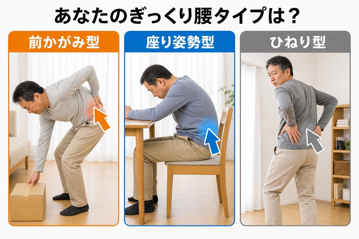 ぎっくり腰3タイプ比較