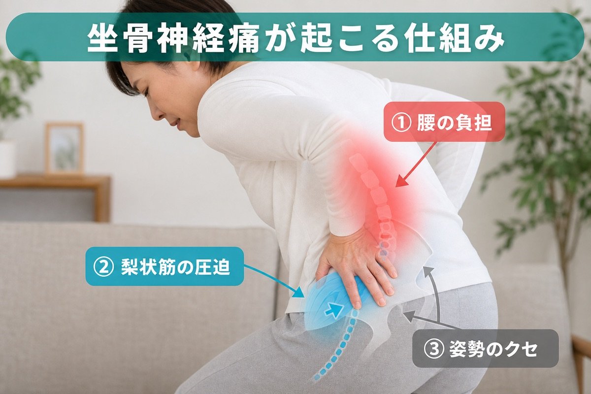 坐骨神経痛メカニズム図解