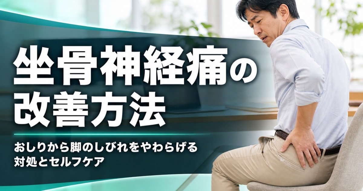 坐骨神経痛の改善方法|おしりから脚のしびれをやわらげる対処とセルフケア