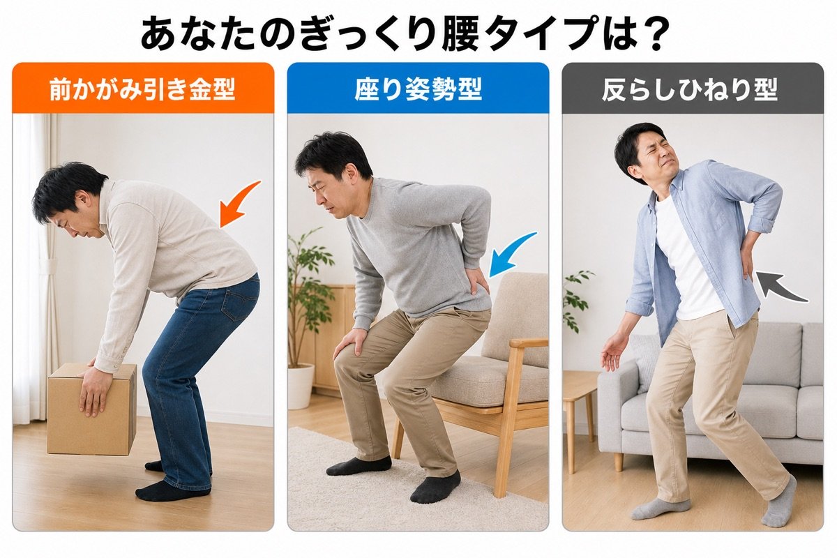 ぎっくり腰3タイプ比較