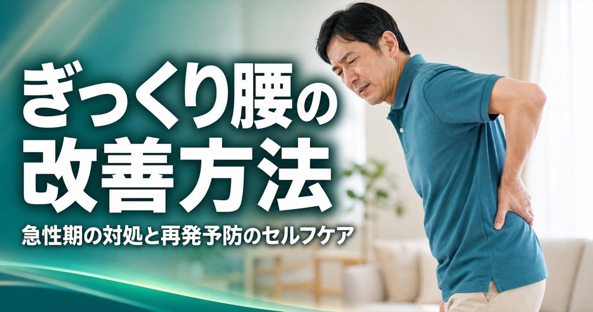 ぎっくり腰の改善方法｜急性期の対処と再発予防のセルフケア