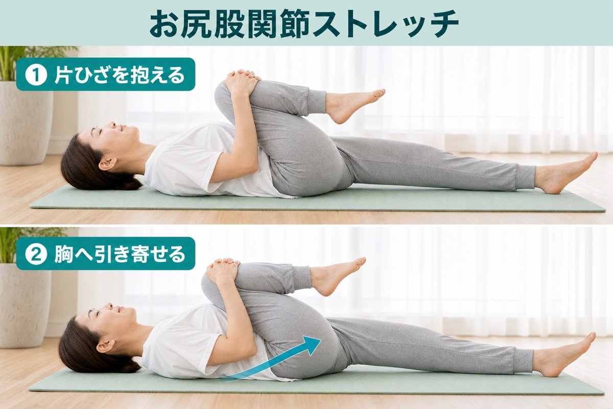 お尻股関節ストレッチ