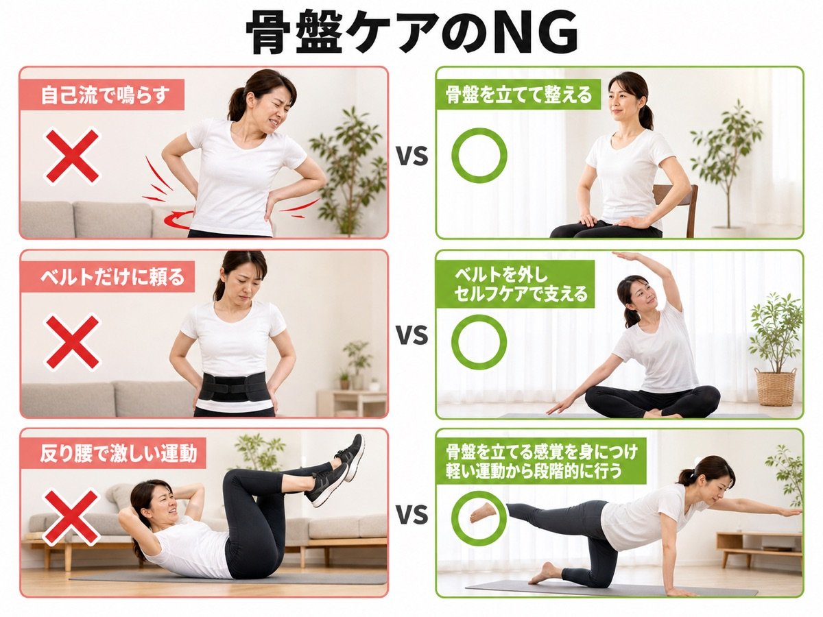 骨盤ケアNG vs OK