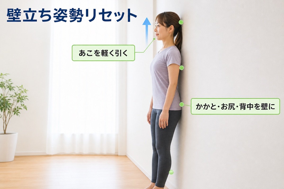 壁立ち姿勢リセット