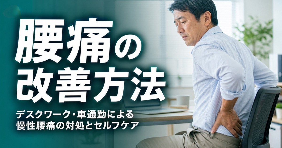 腰痛の改善方法｜デスクワーク・車通勤による慢性腰痛の対処とセルフケア