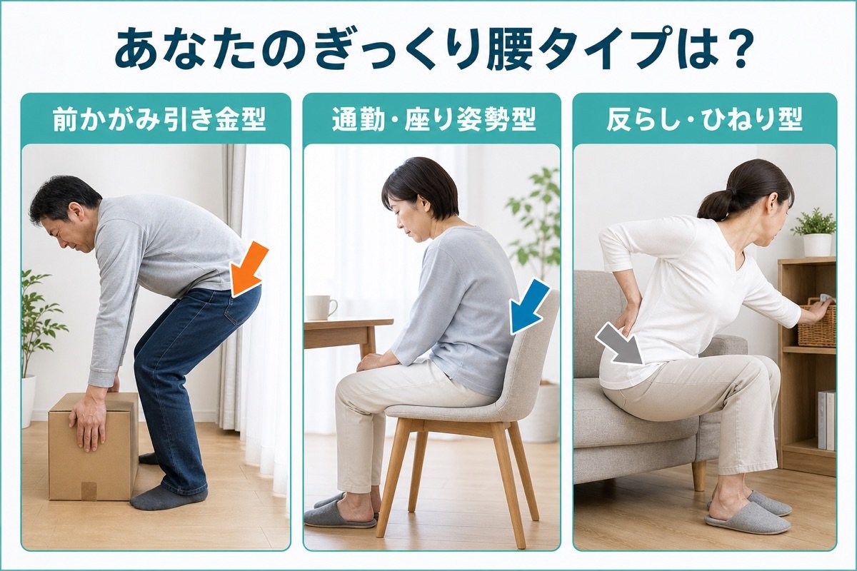 ぎっくり腰3タイプ比較