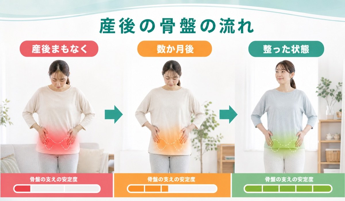 産後の骨盤の回復の流れ