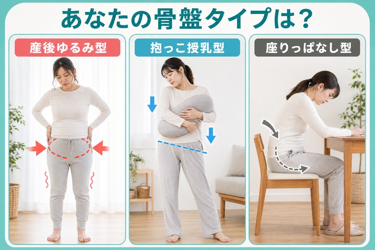 骨盤の歪み3タイプ比較