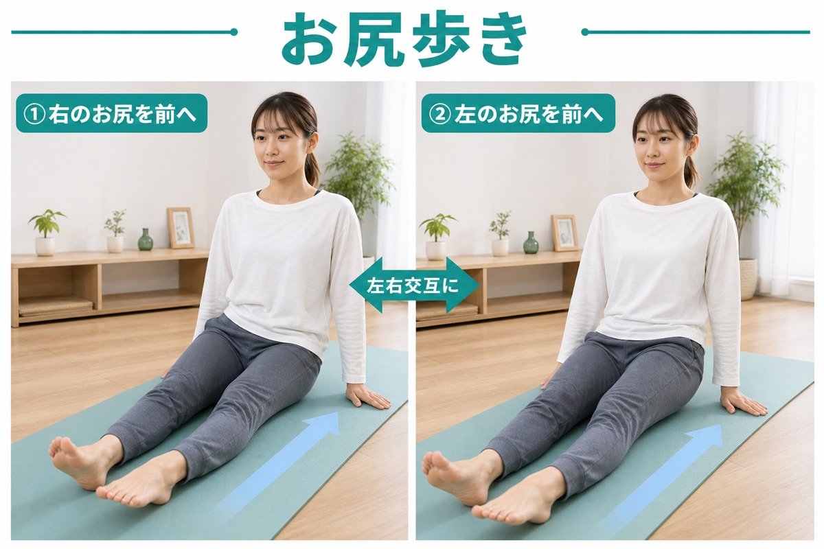 お尻歩き