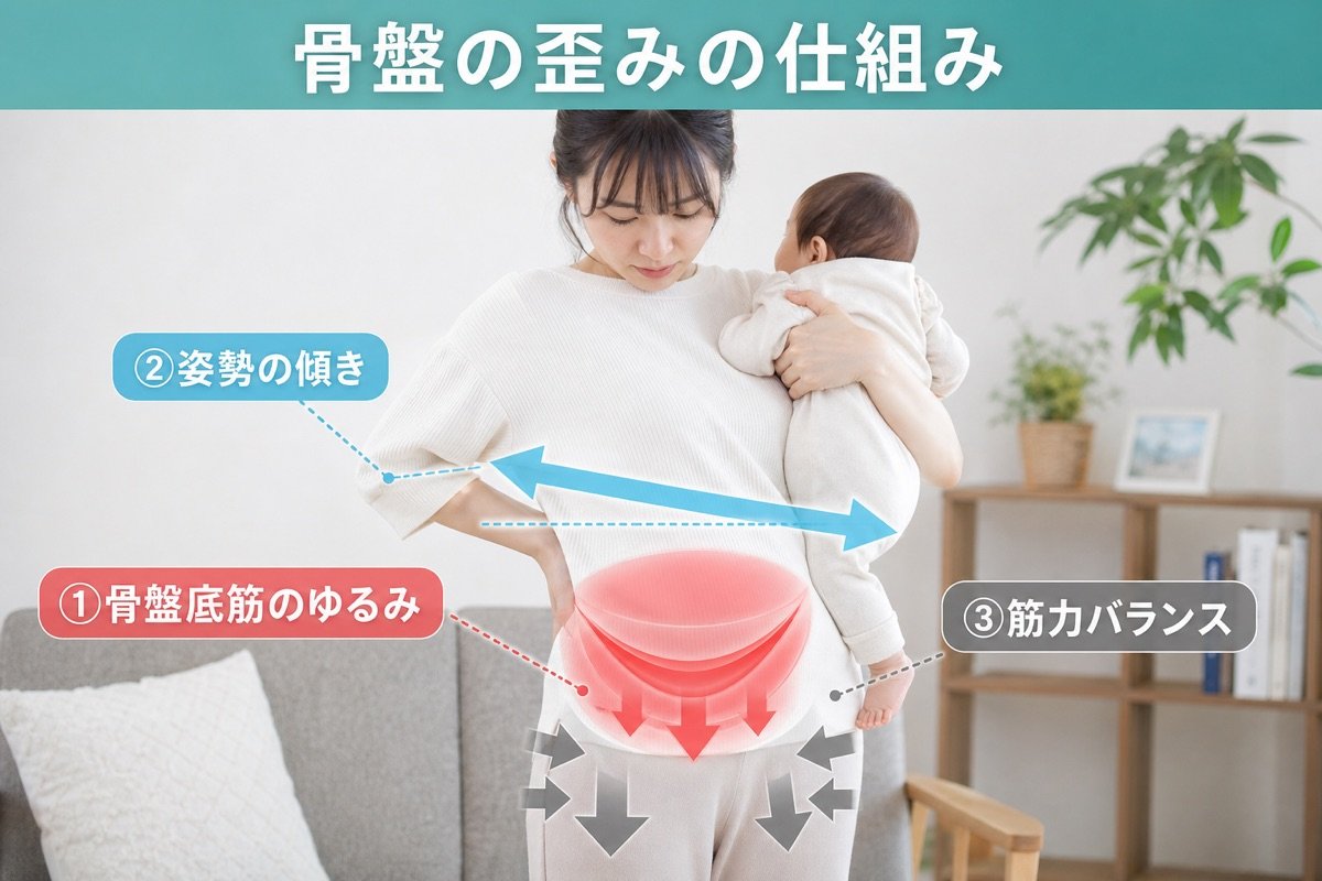 骨盤の歪みメカニズム図解