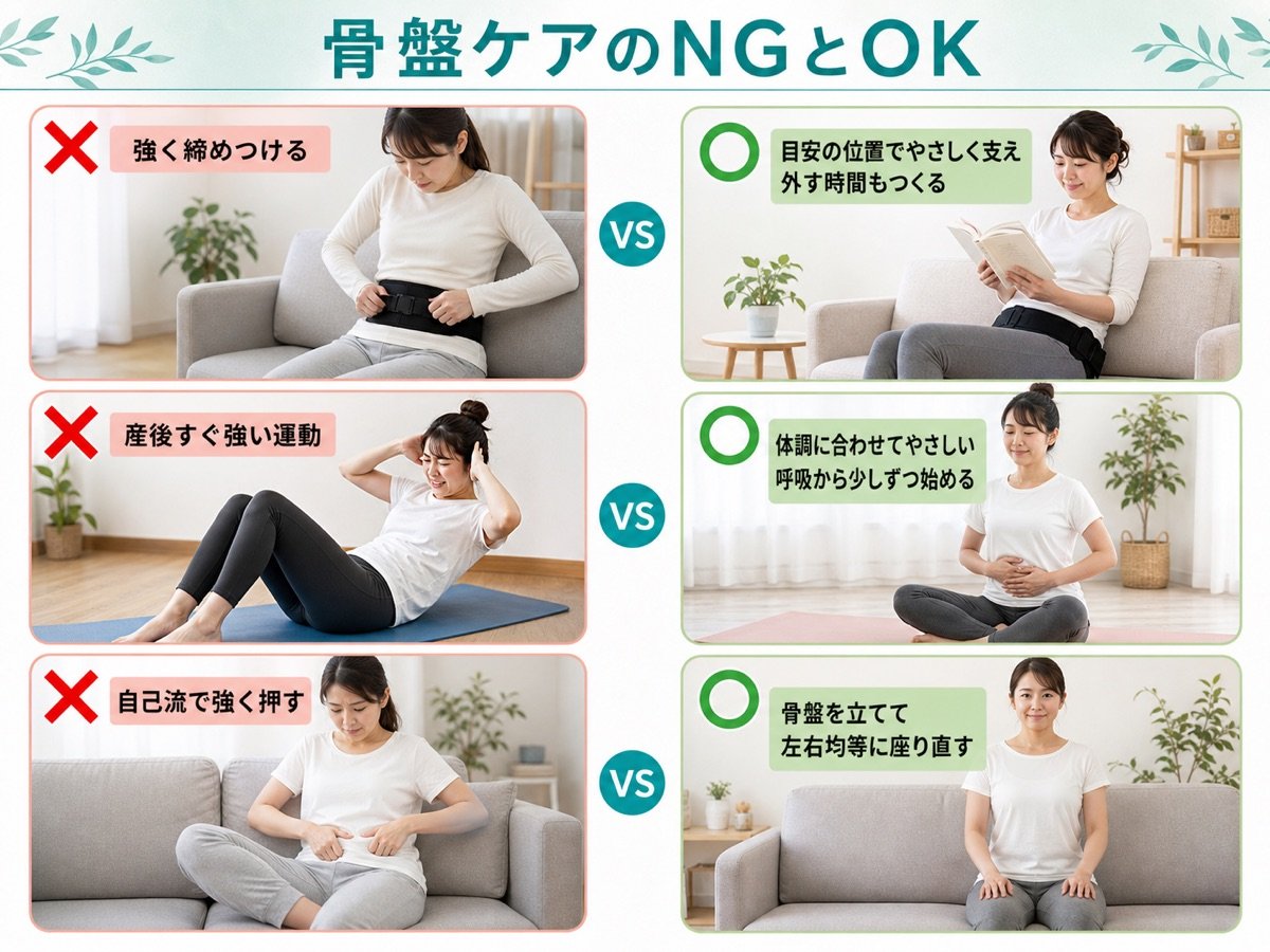 骨盤ケアNG vs OK