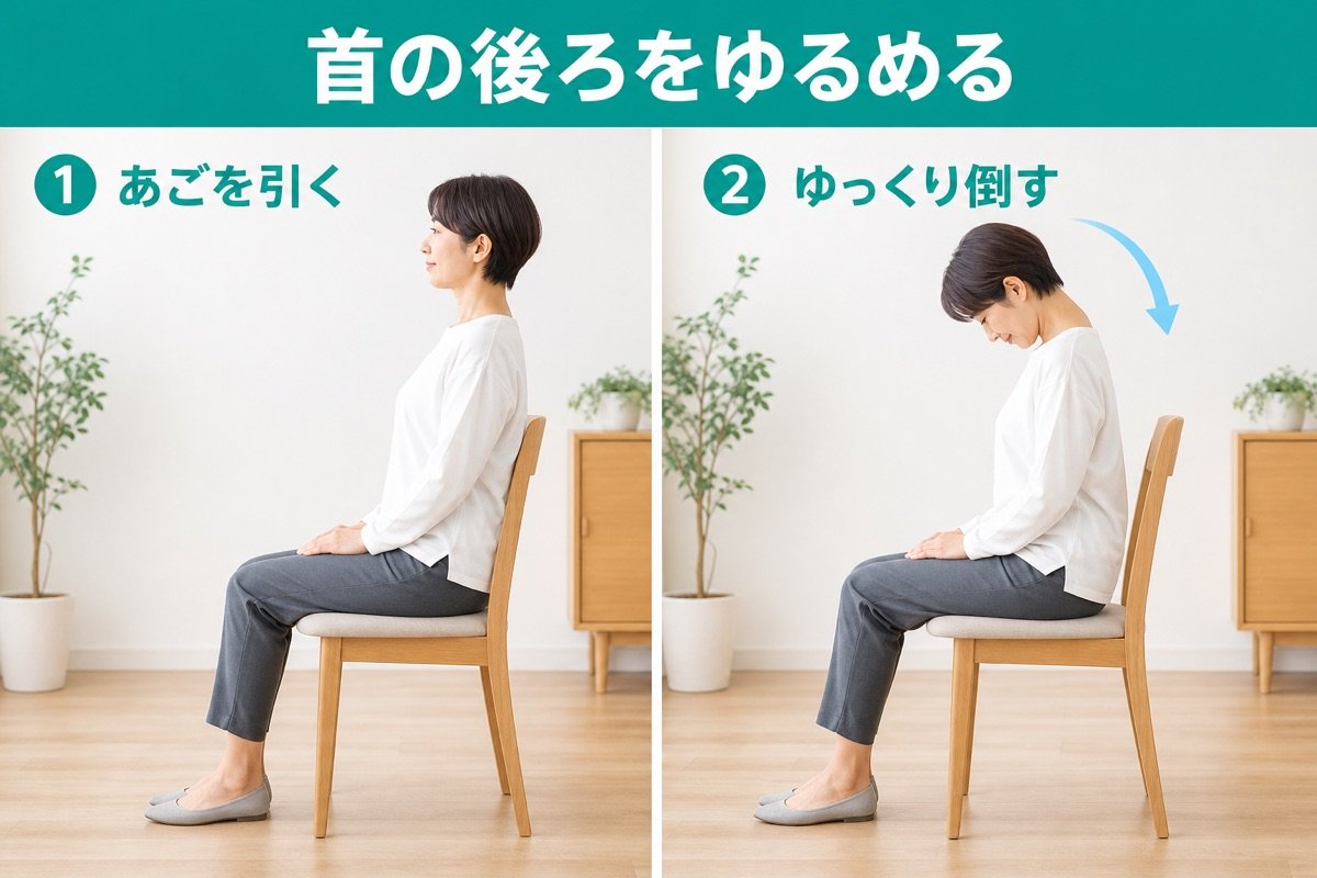 首の後ろをゆるめる