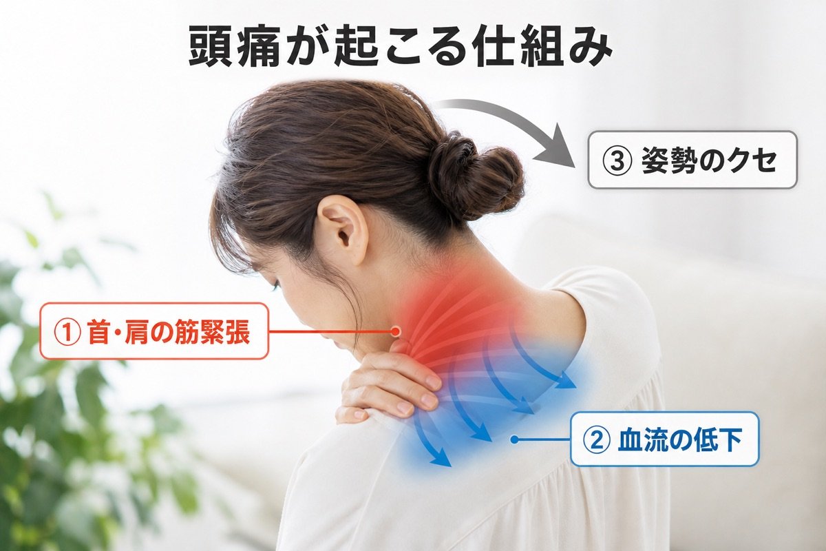 頭痛メカニズム図解