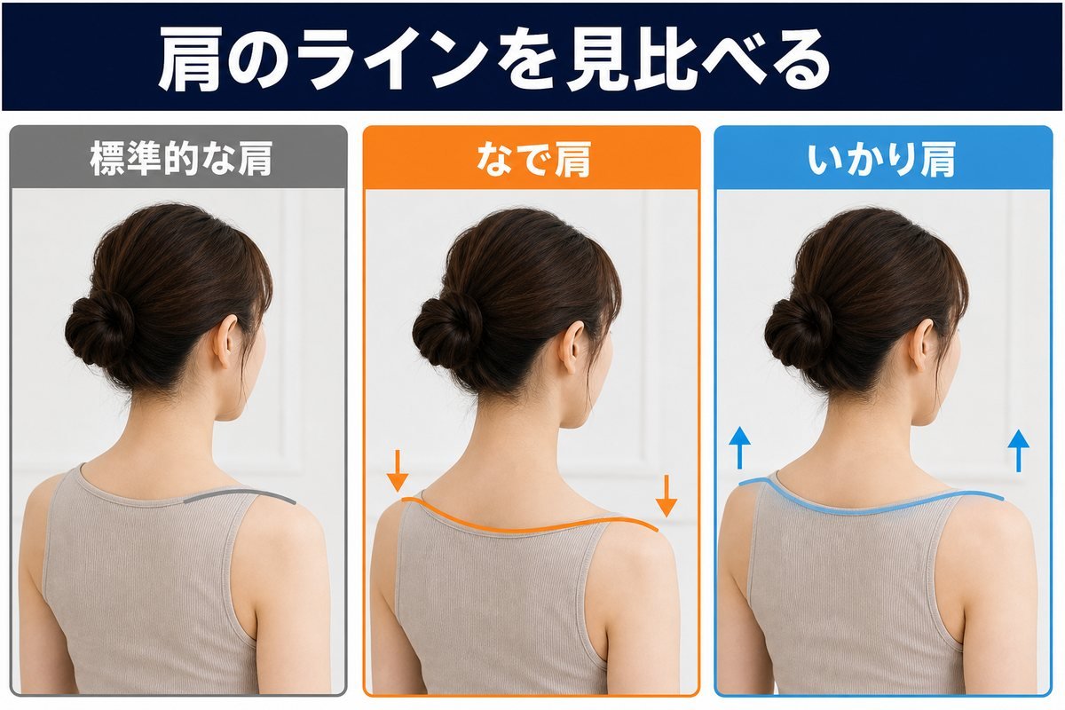 なで肩いかり肩比較図