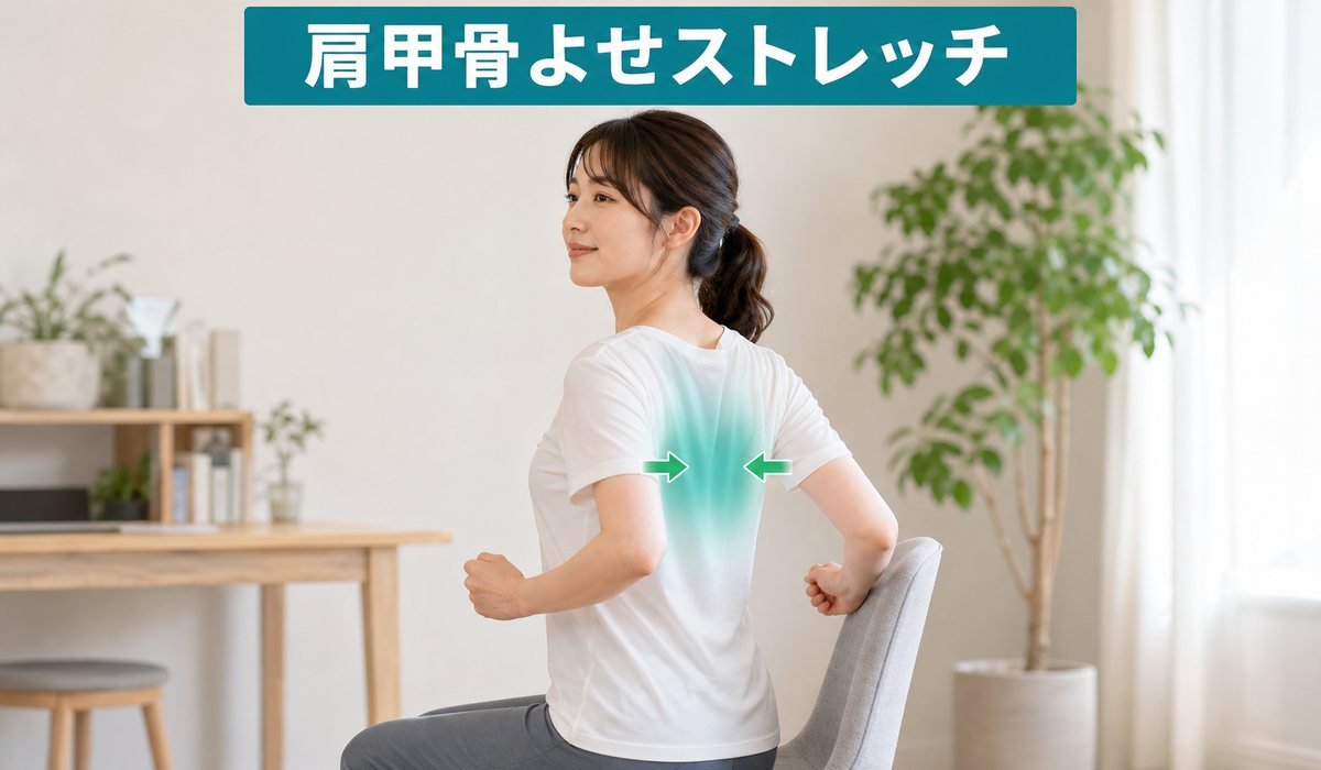 肩甲骨よせストレッチ