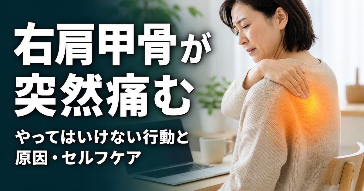 右の肩甲骨が突然痛むときのNG行動|原因とセルフケアの考え方