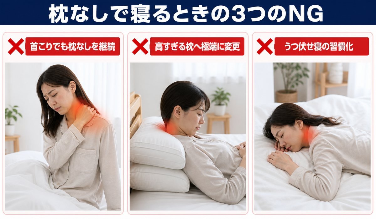 枕なし3NG比較