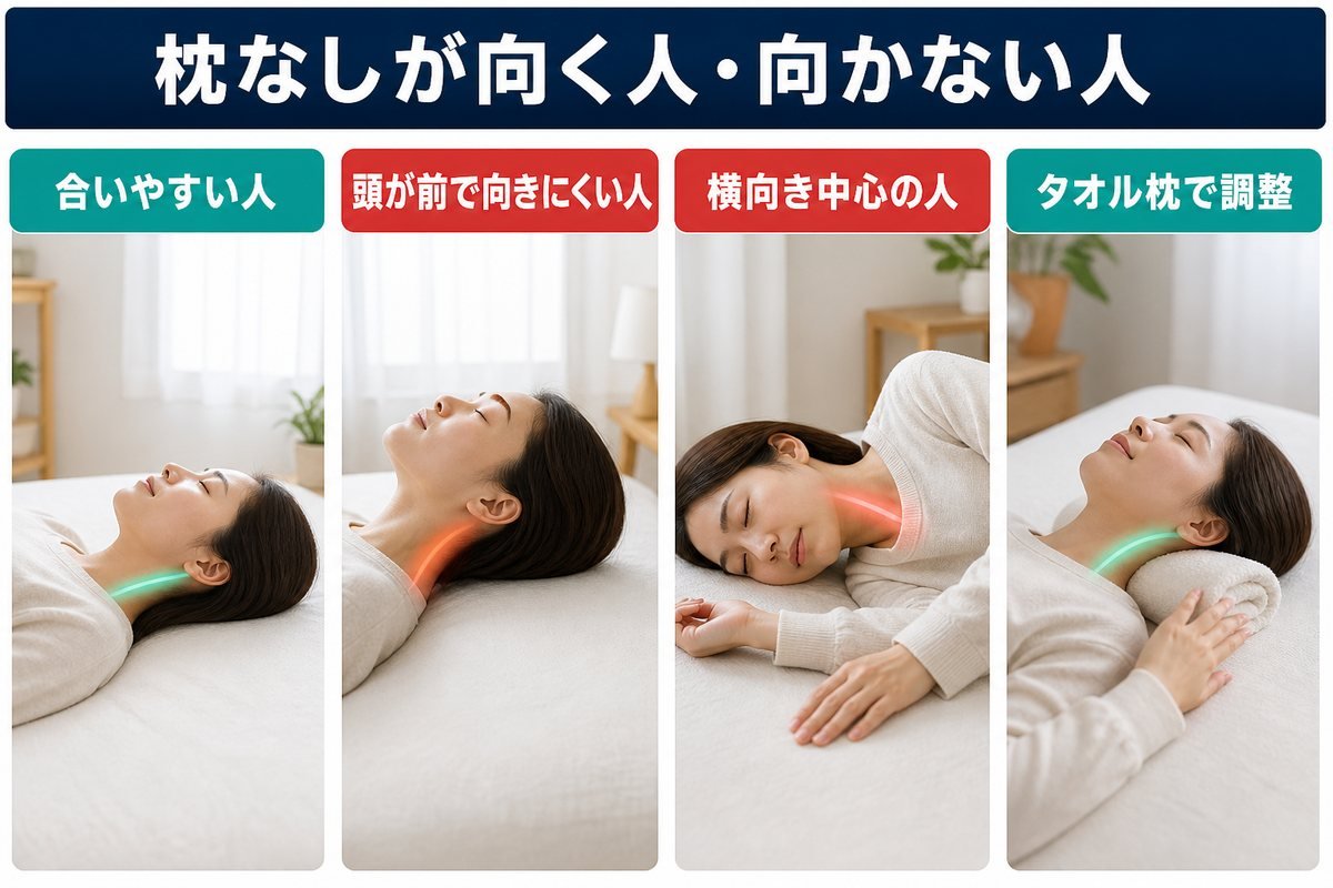 枕なし向く向かない