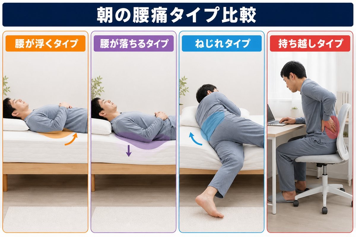 朝腰痛4タイプ比較