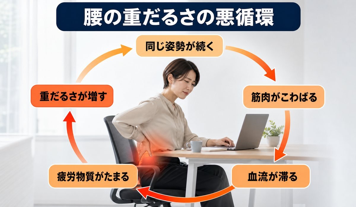 腰だるい悪循環フロー