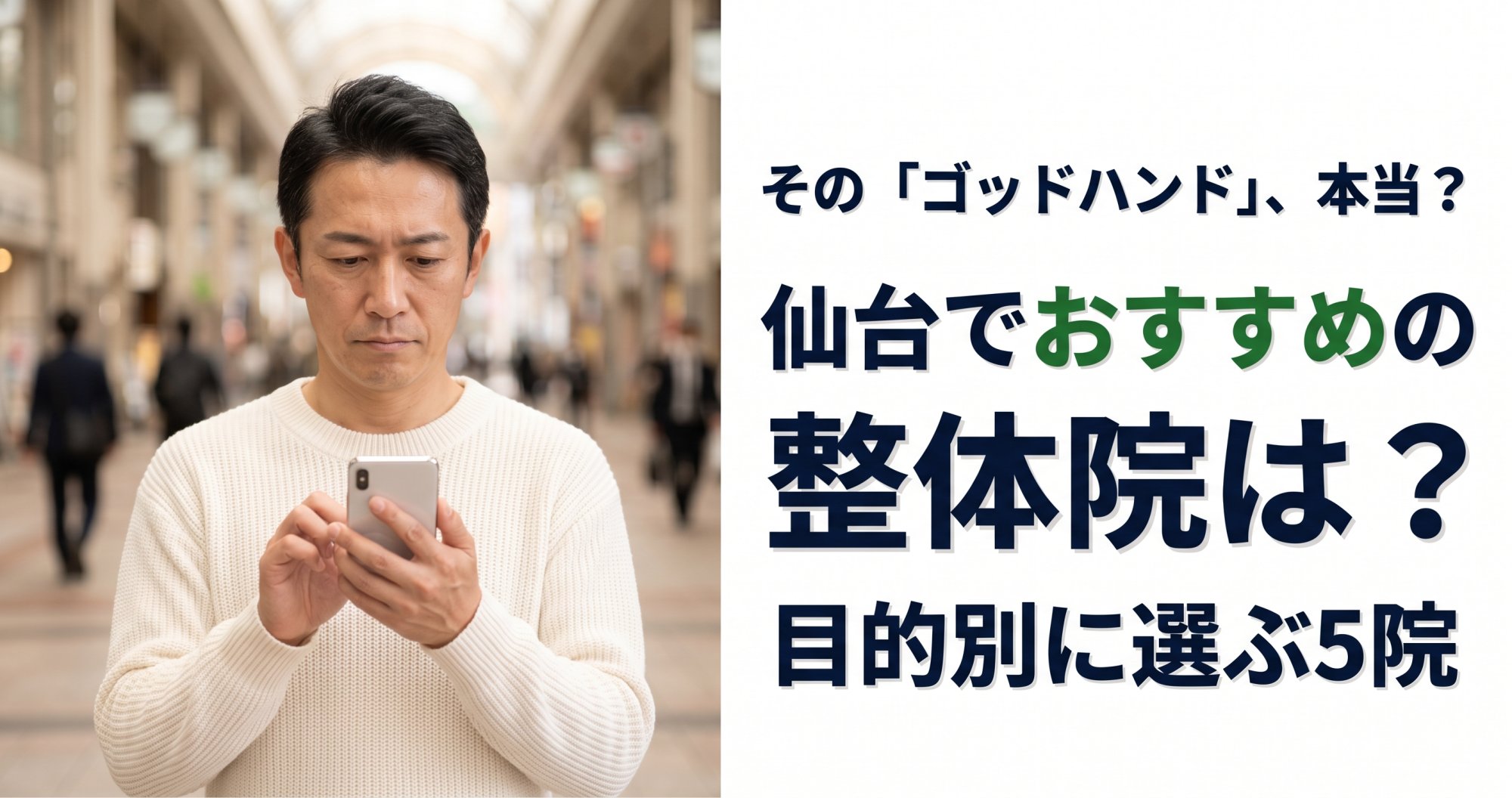 仙台でゴッドハンドと言われる整体・整骨院は？目的別おすすめ5院【2026年版】