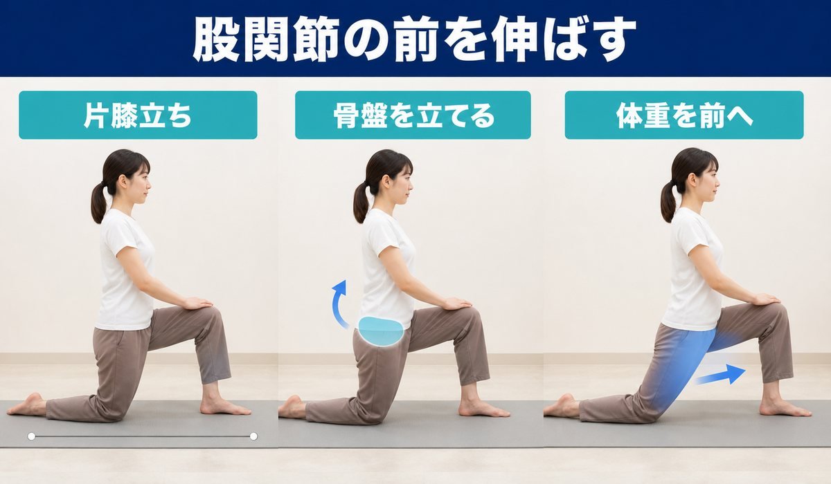 腸腰筋ストレッチのデモ写真