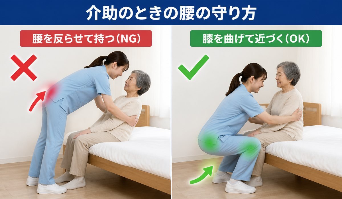 看護師の正しい介助姿勢