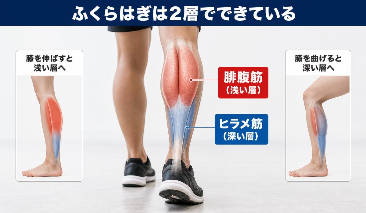 ふくらはぎ2層構造の解説図
