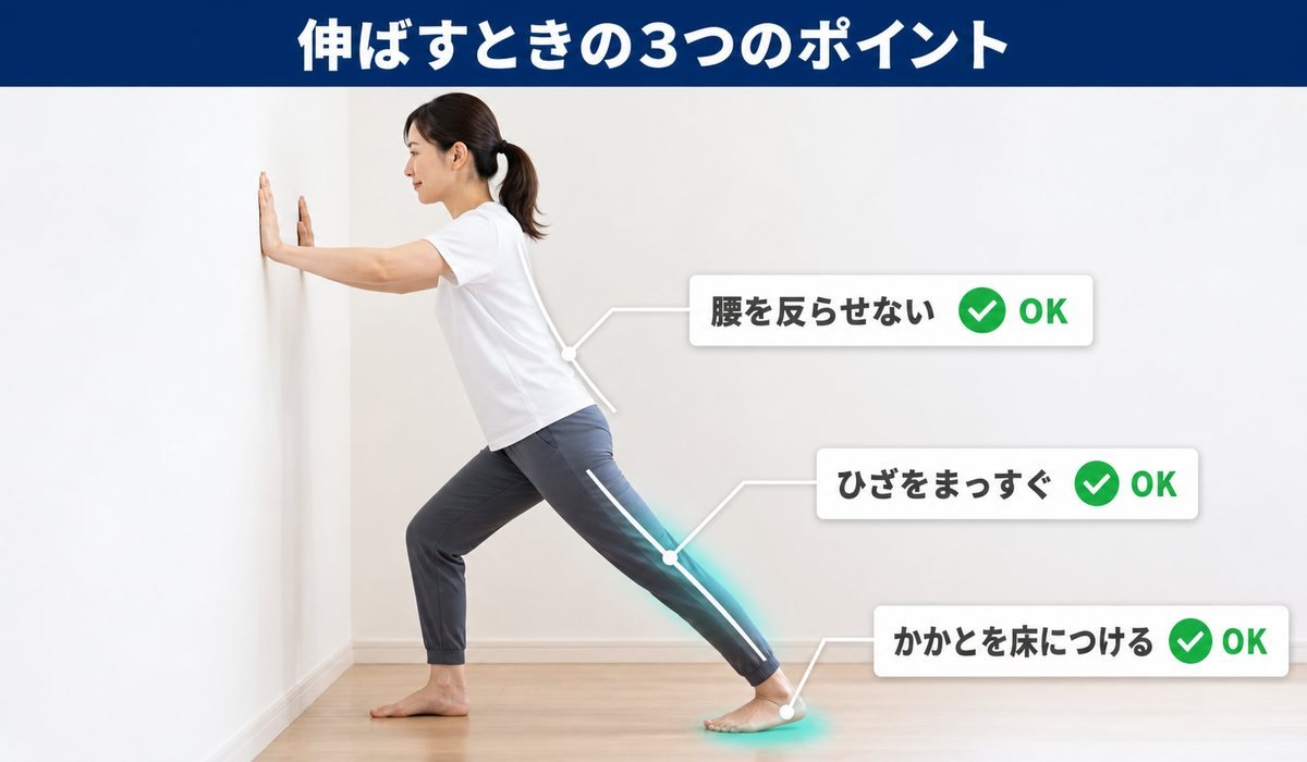 ストレッチの正しい呼吸と姿勢の写真