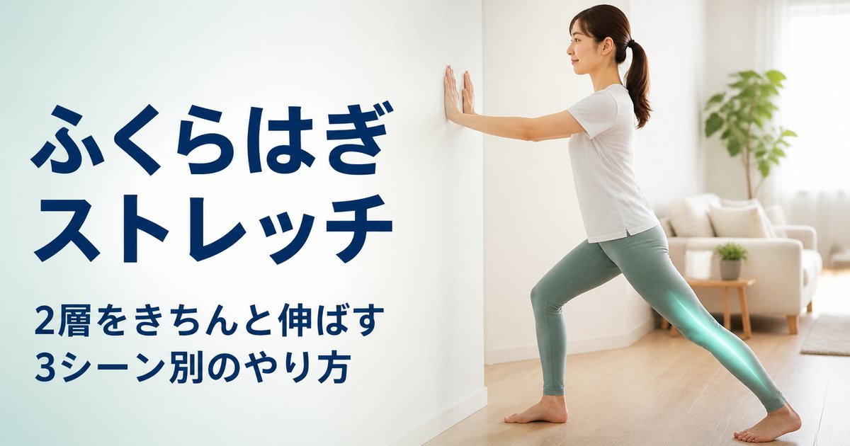 ふくらはぎストレッチ｜腓腹筋とヒラメ筋の2層を正しく伸ばす3シーン別セルフケア
