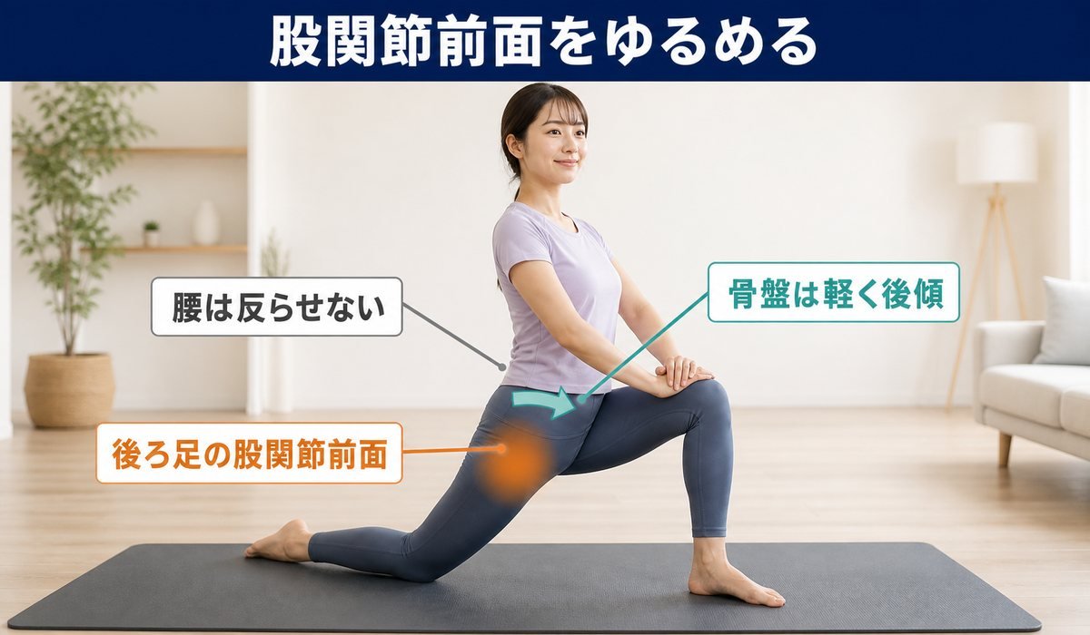 腸腰筋ストレッチ図解