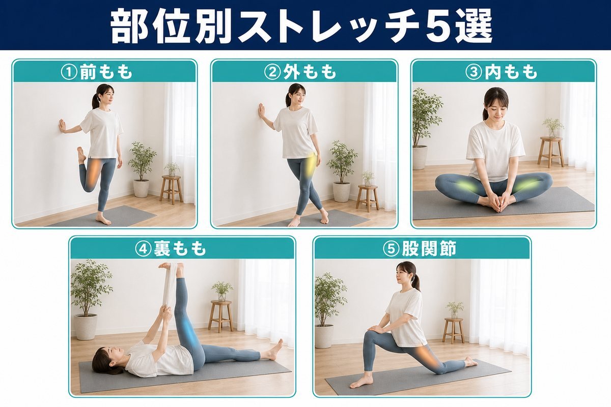 ストレッチ5選の連続写真