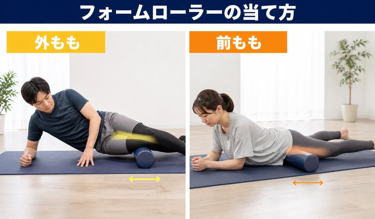 フォームローラーを使った外もも・前もものリリース写真