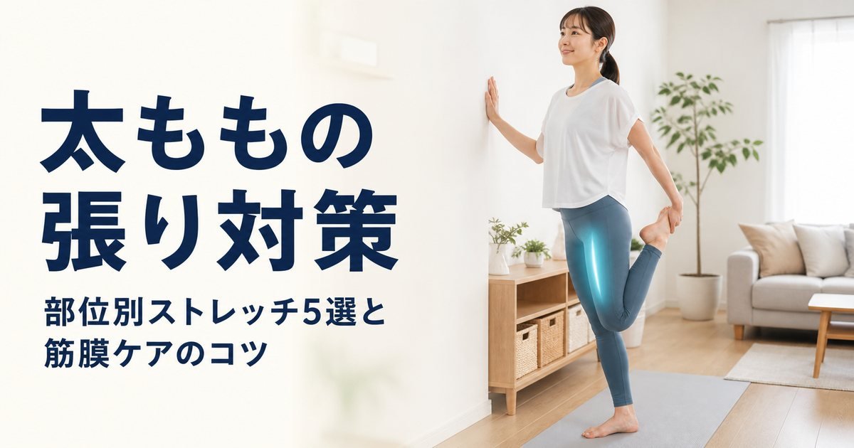 前もも・太ももの張りを部位別に解説|ストレッチ5選+筋膜リリースのコツ