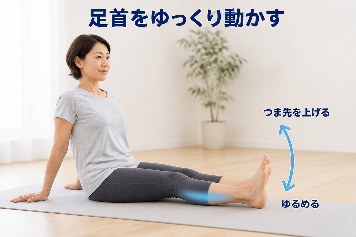 足首をゆっくり動かす