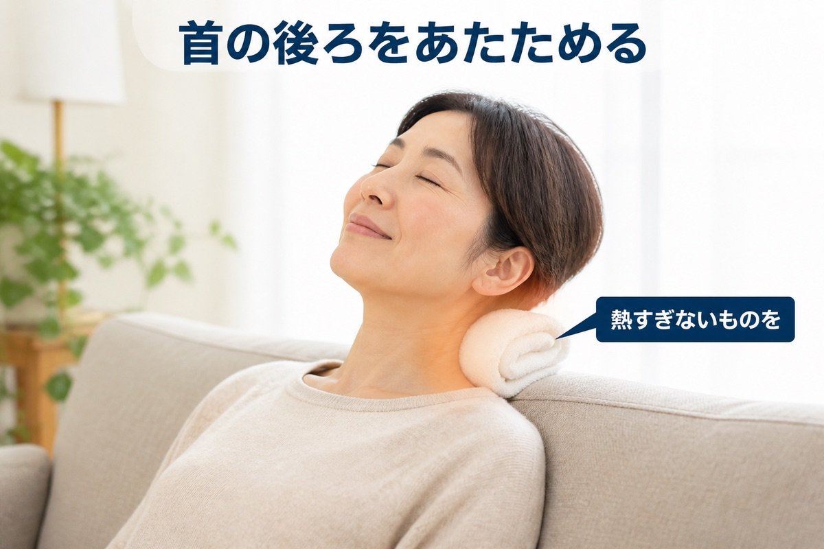 首の後ろをあたためる