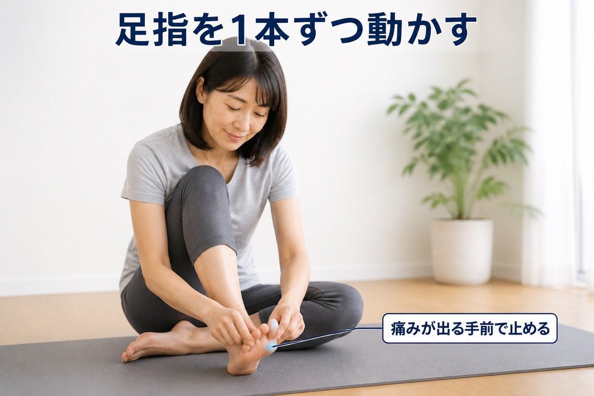 足指を1本ずつ動かす