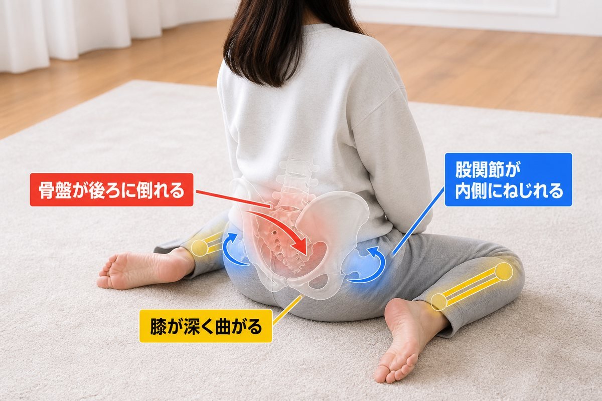 女の子座り姿勢図