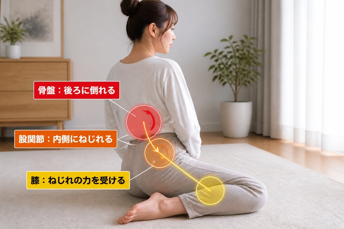 骨盤股関節膝の負担マップ
