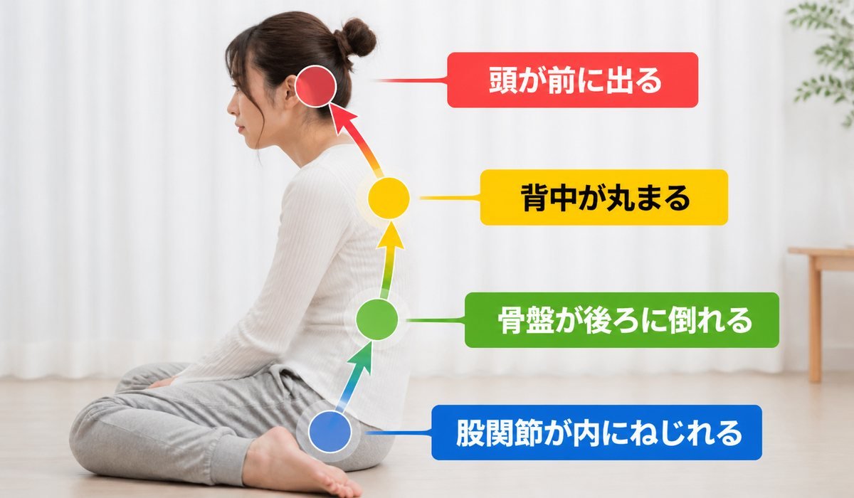 股関節と骨盤の連動図