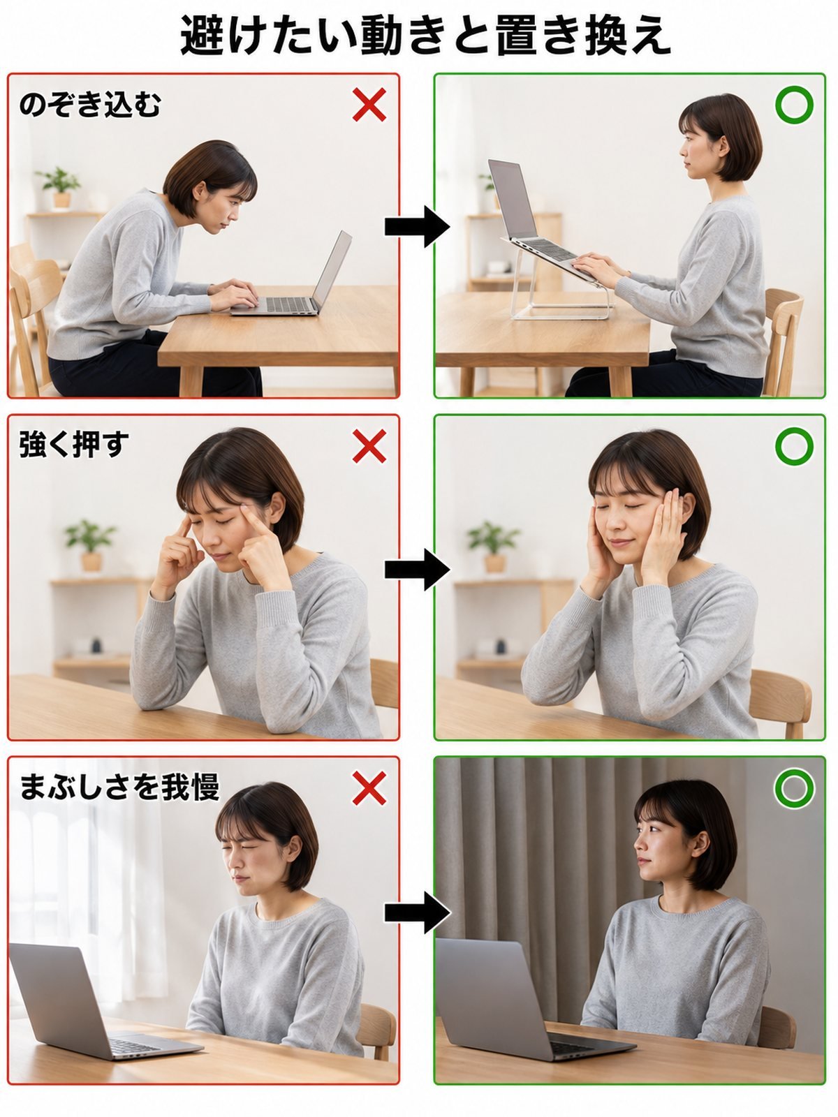 日常動作のNGとOK