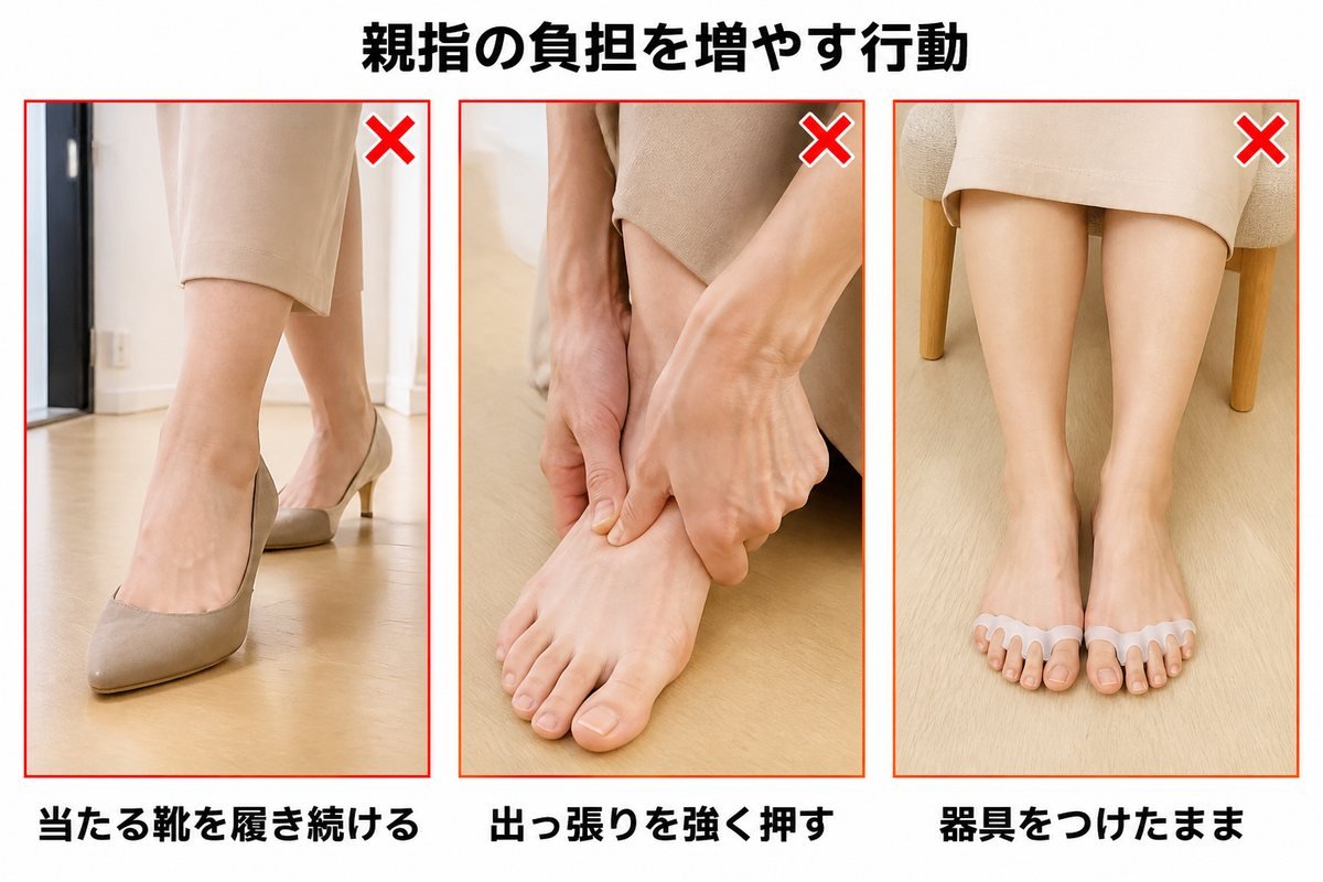 足の親指のNG行動