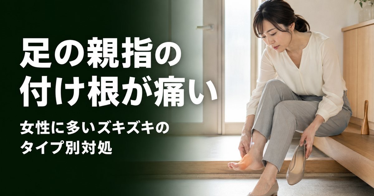 足の親指の付け根が痛いのはなぜ？女性に多いズキズキのタイプ別対処とセルフケア