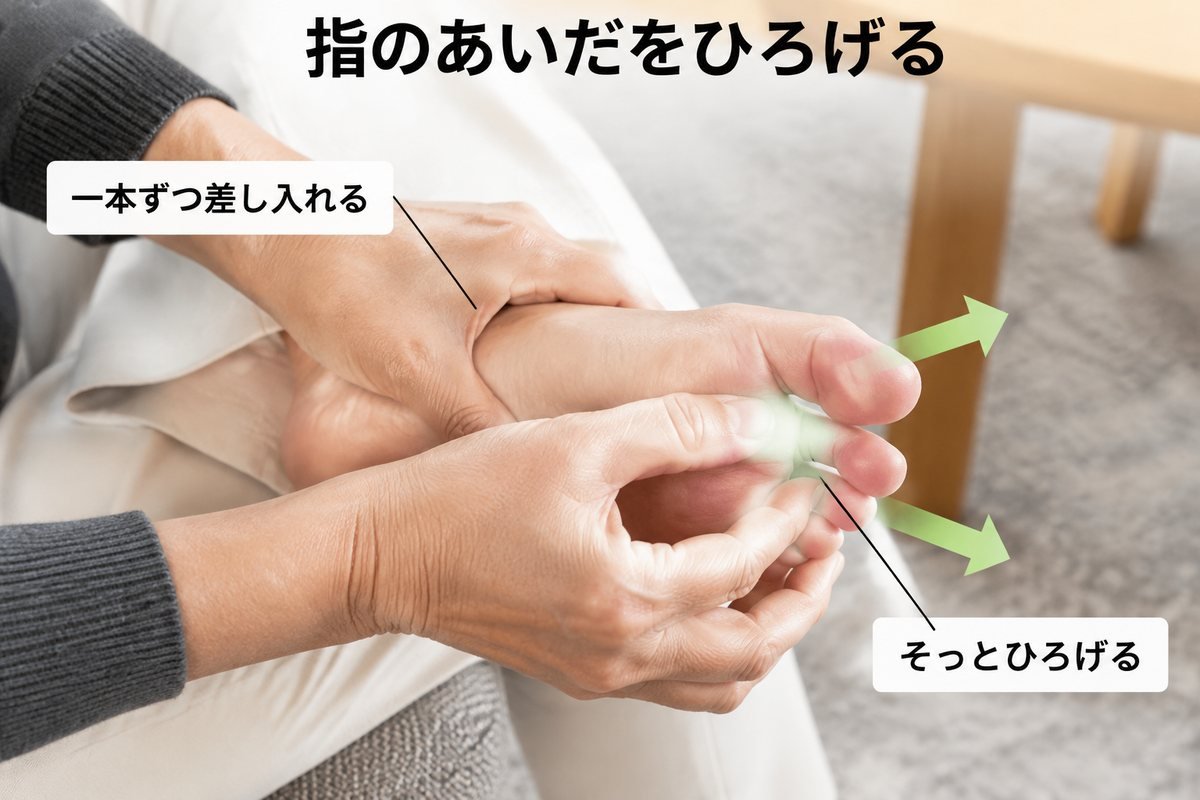 セルフケア 足指ひろげ