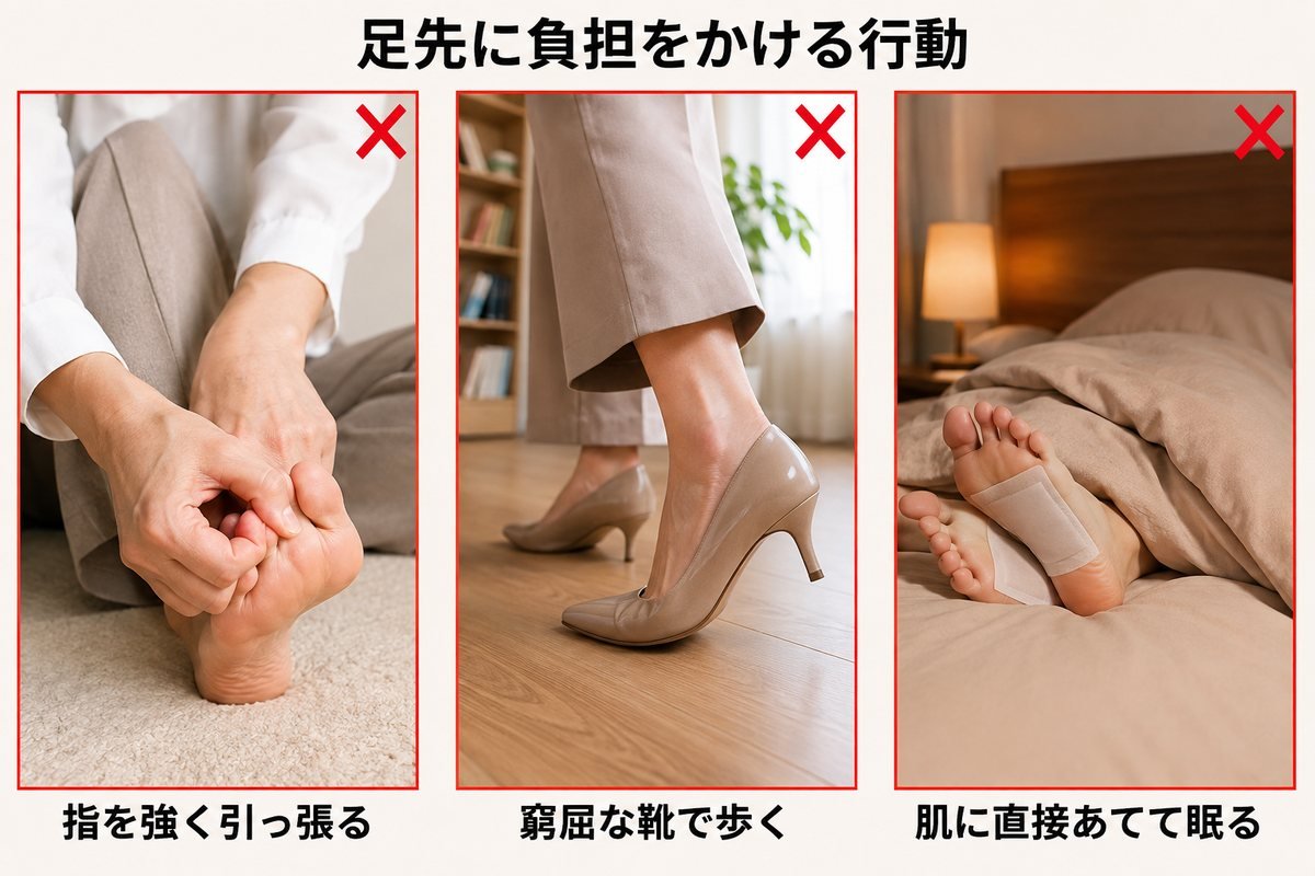 足の指先のNG行動