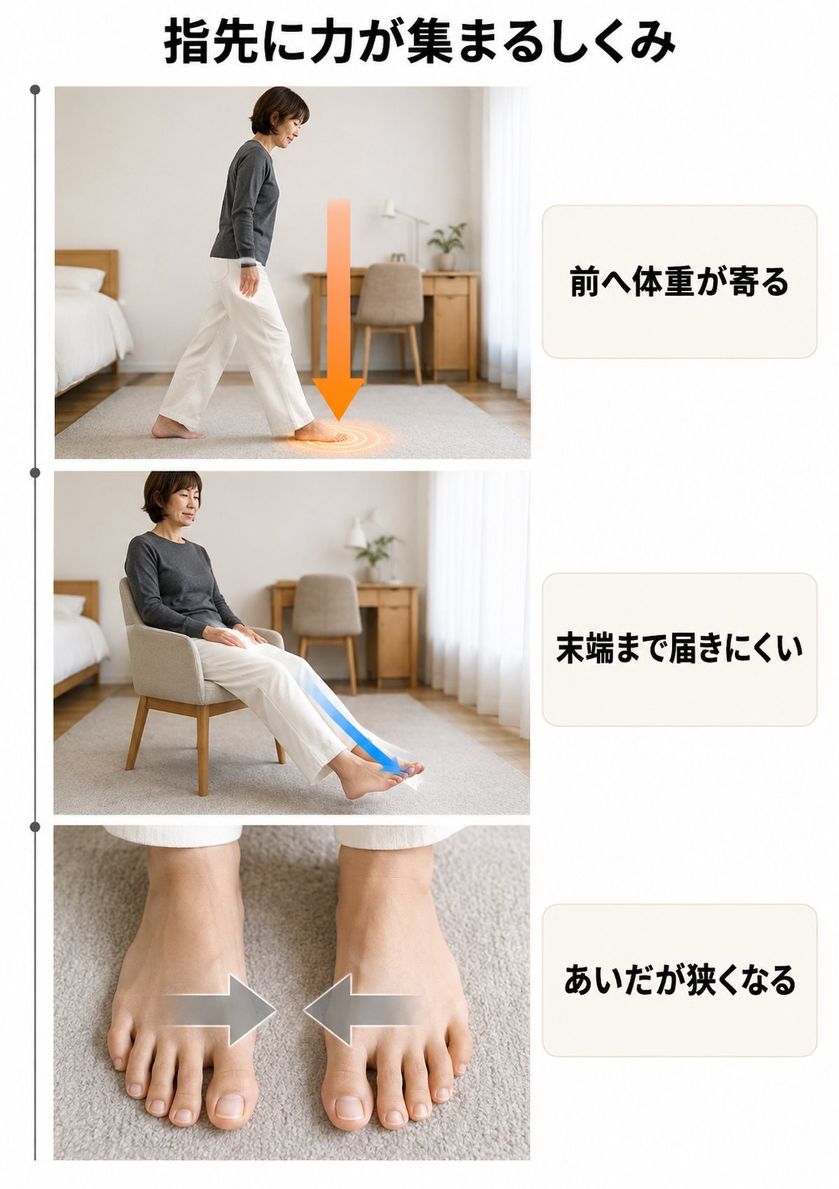 足の指先のメカニズム