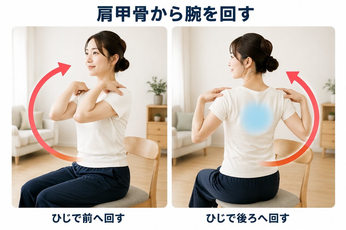 肩甲骨から腕を動かす体操