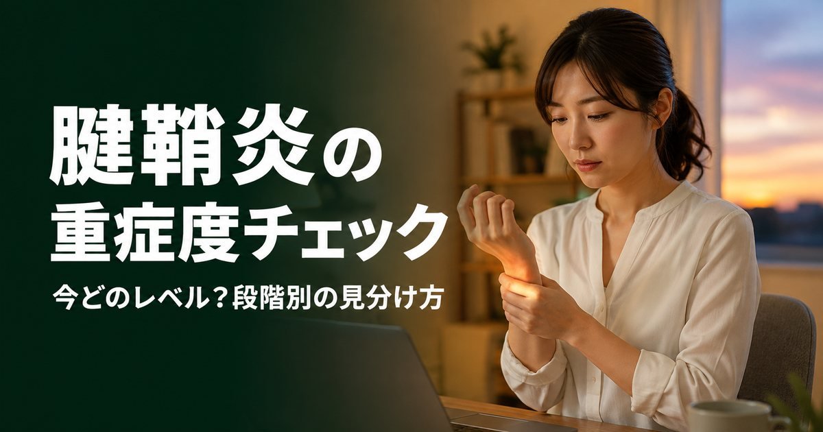 腱鞘炎の重症度チェック|今どのレベル?段階別の見分け方と対処の目安