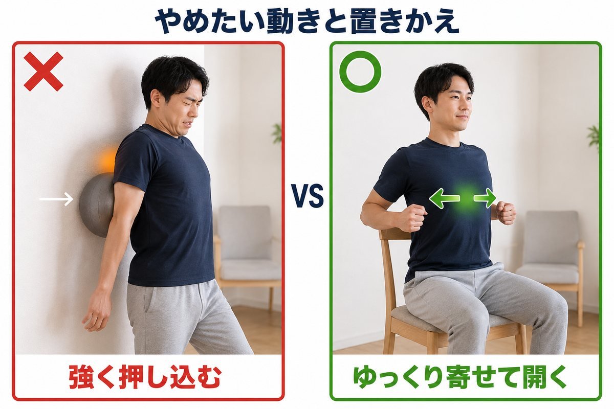 背中のNG行動とOK行動