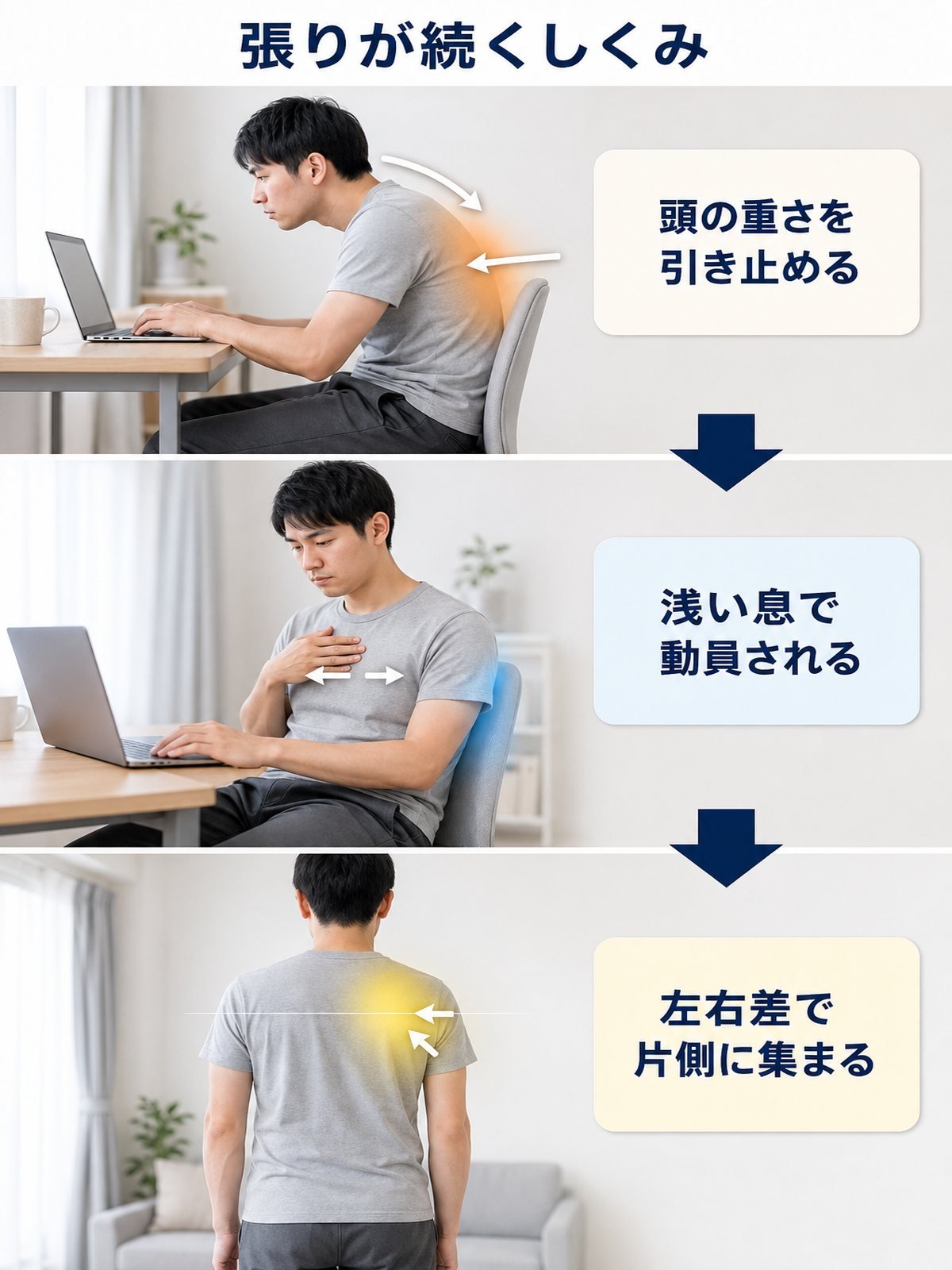 背中の筋疲労のメカニズム